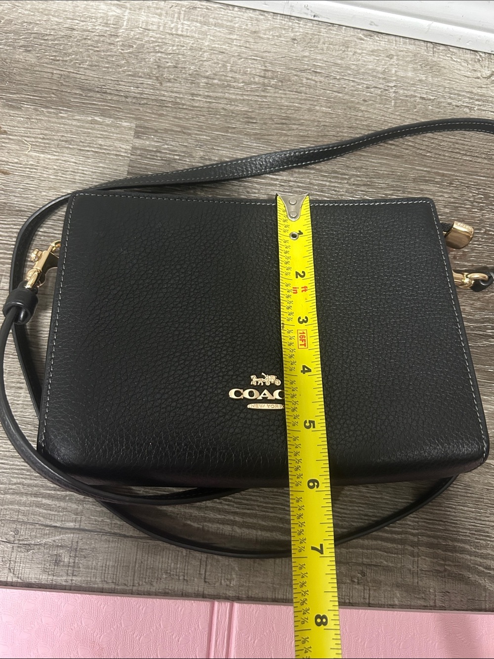 Coach Black Pebbled Leather Crossbody with Gold Hardware - Picture 2 of 4